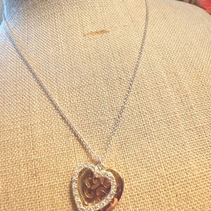 Elegant Avon double heart locket Necklace